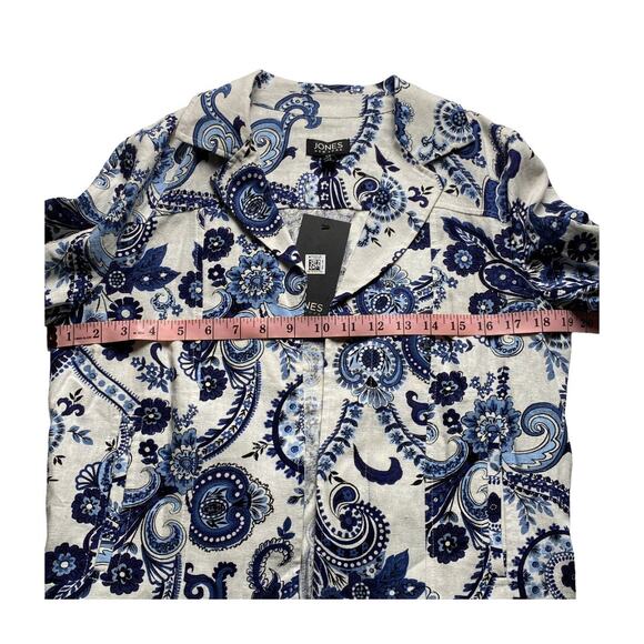 Polished Jones New York Paisley Linen Blend Blazer XS Officecore - Picture 10 of 16